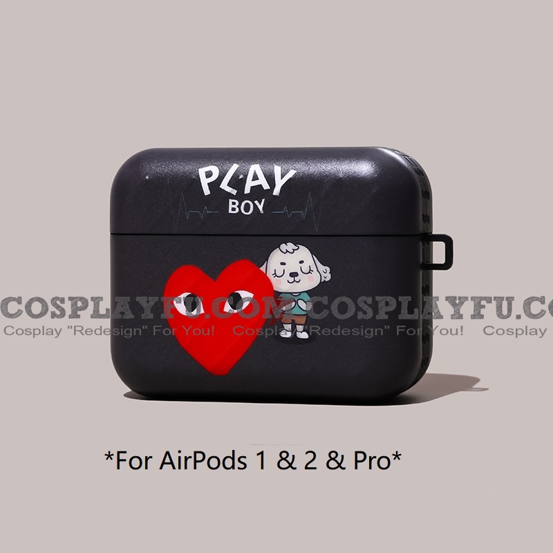 Cute Red Heart and Dog | Airpod Case | Silicone Case for Apple AirPods 1, 2, Pro